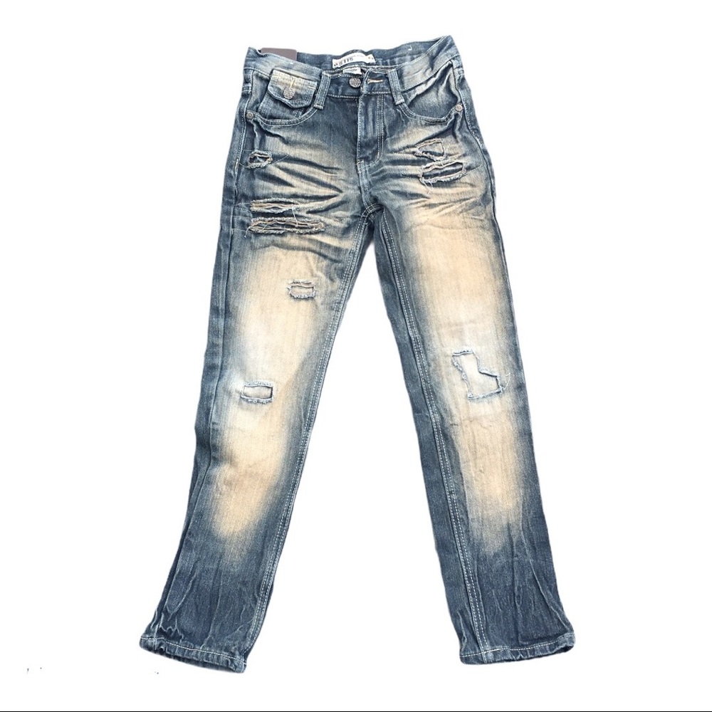 GS115 size 8 Distressed Moto denim Jeans